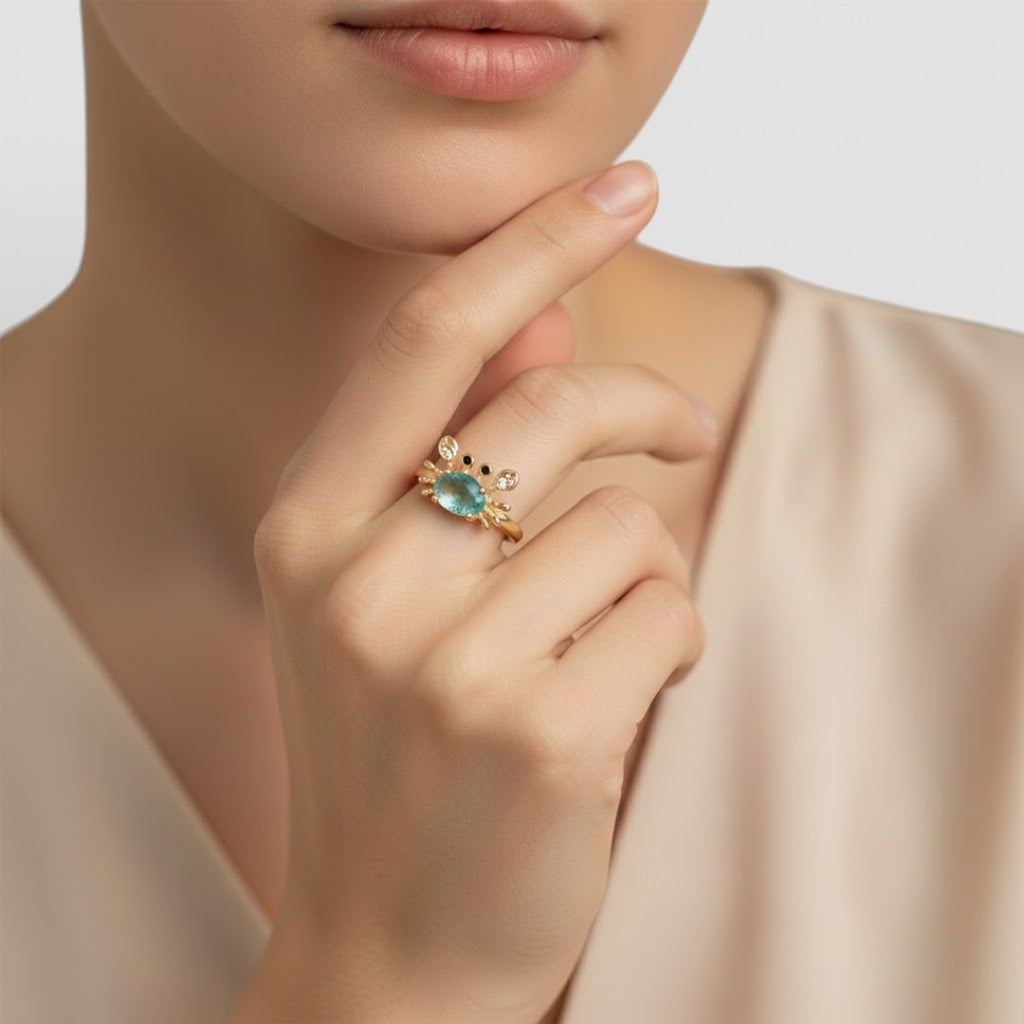 Valrine | Bague Femme Motif Crabe