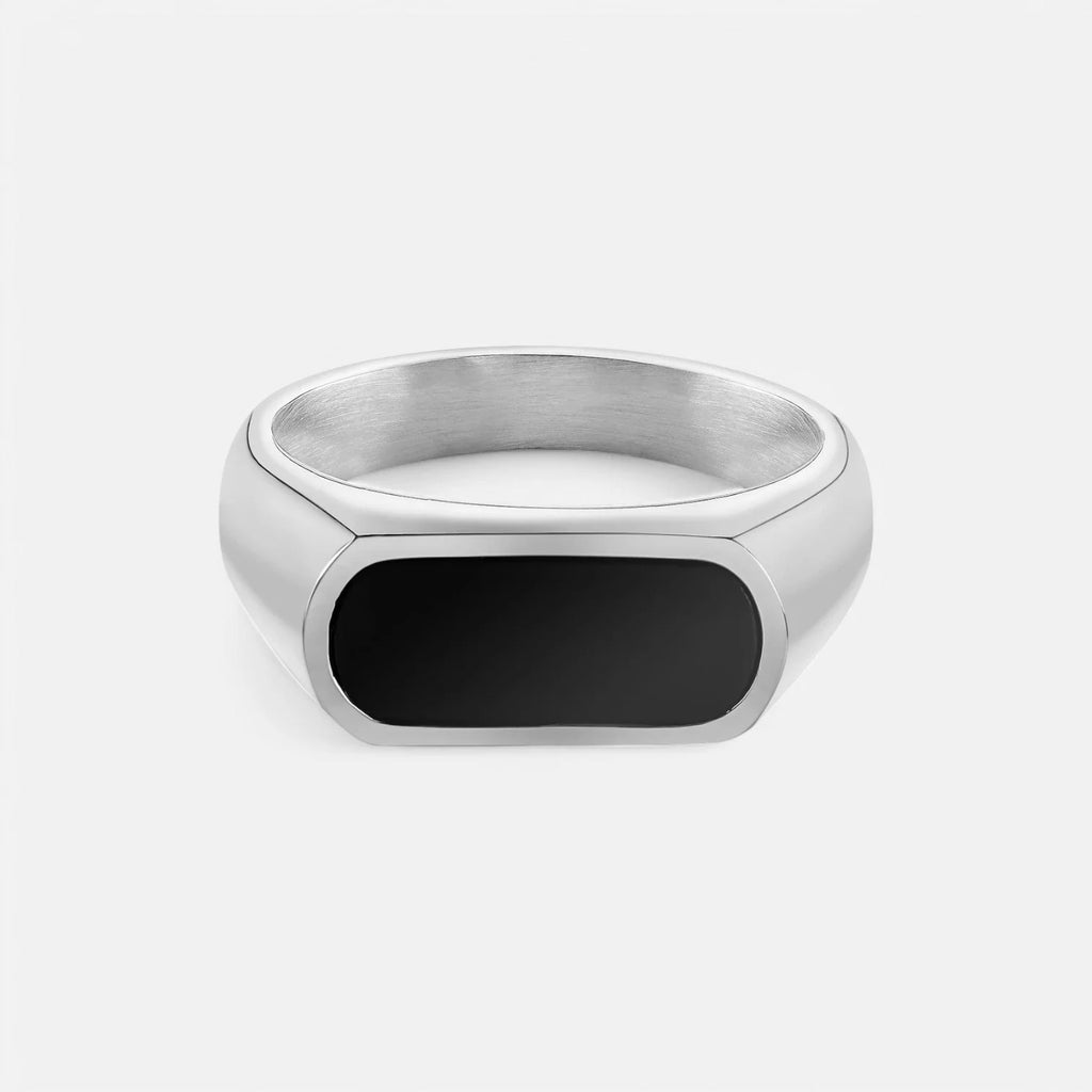 Valrine | Bague Chevalière Noire Pour Homme