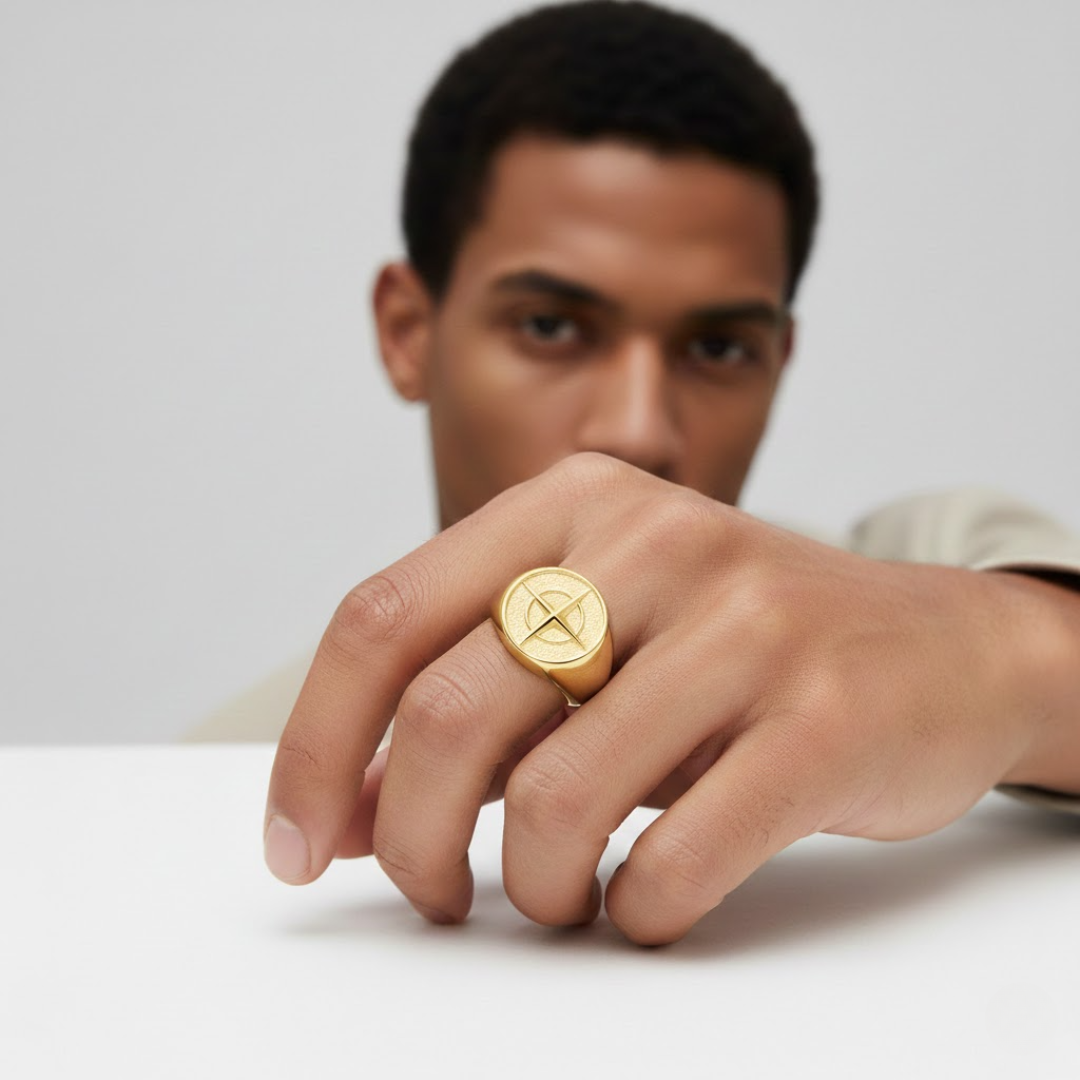 Valrine | Anneau Signature Homme Compas